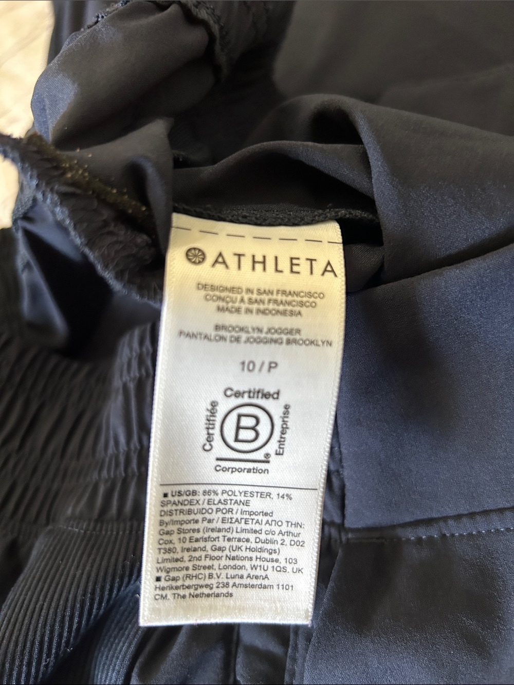 Athleta Brooklyn Mid-rise Jogger Navy Size 10 Petite Lightweight Travel - Picture 5 of 6